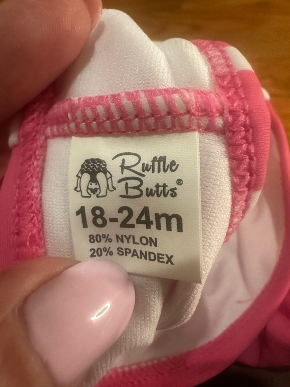 Ruffle Butts Pink & White Striped 2 Pc Bathing Suit Baby Girl 18-24 Months - Picture 5 of 6